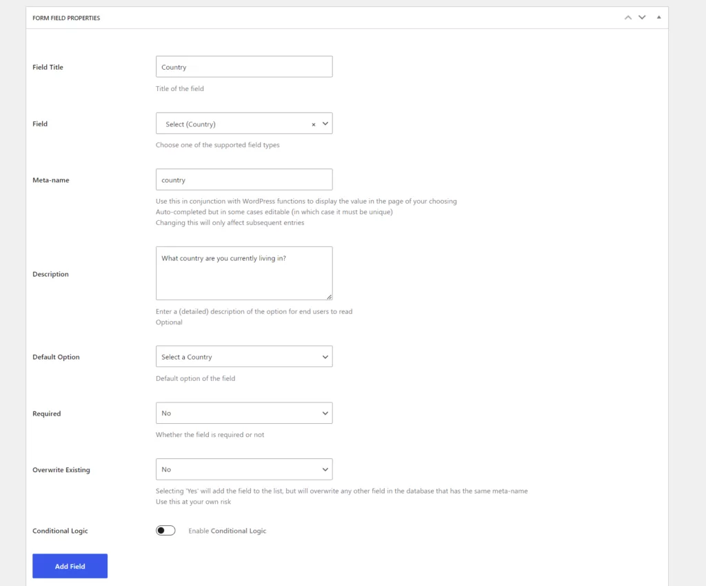 creating the location field