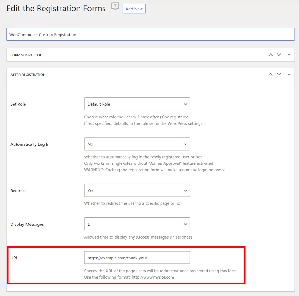 redirect setup