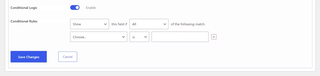 setting up conditional logic