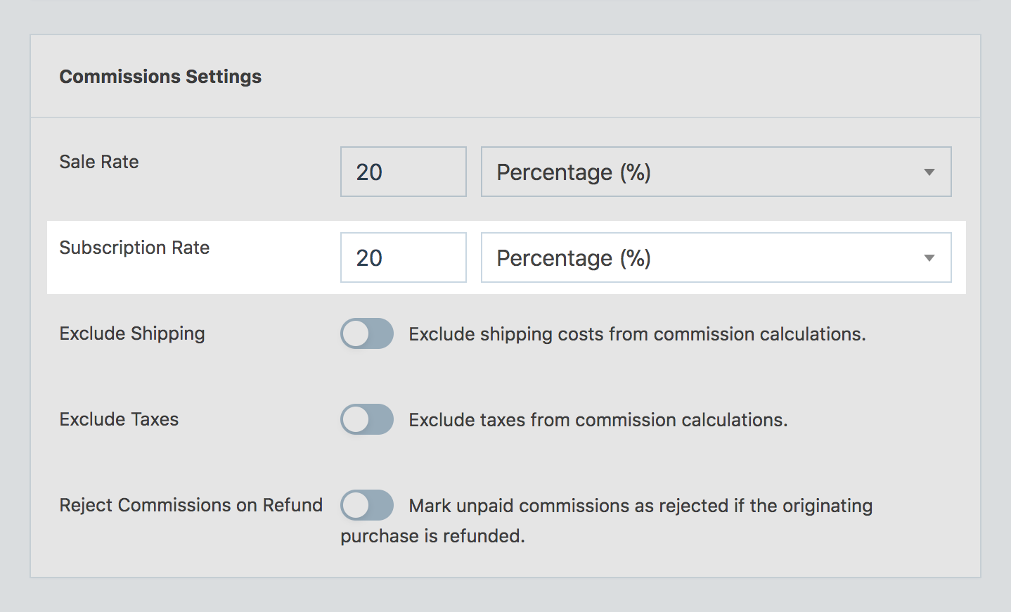 SliceWP general commission rate