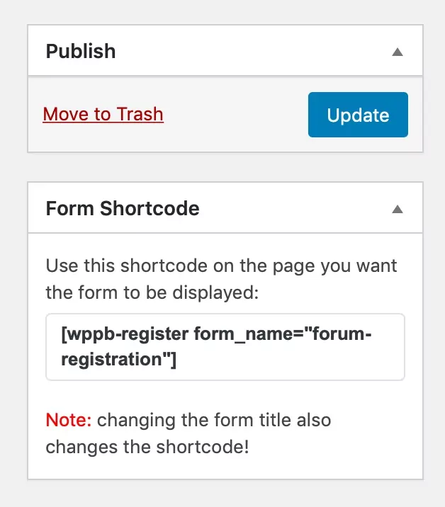 form shortcode