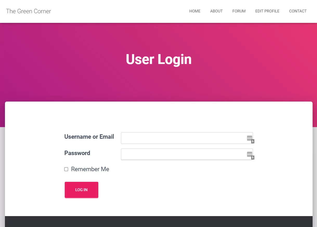 Basic custom frontend login page 