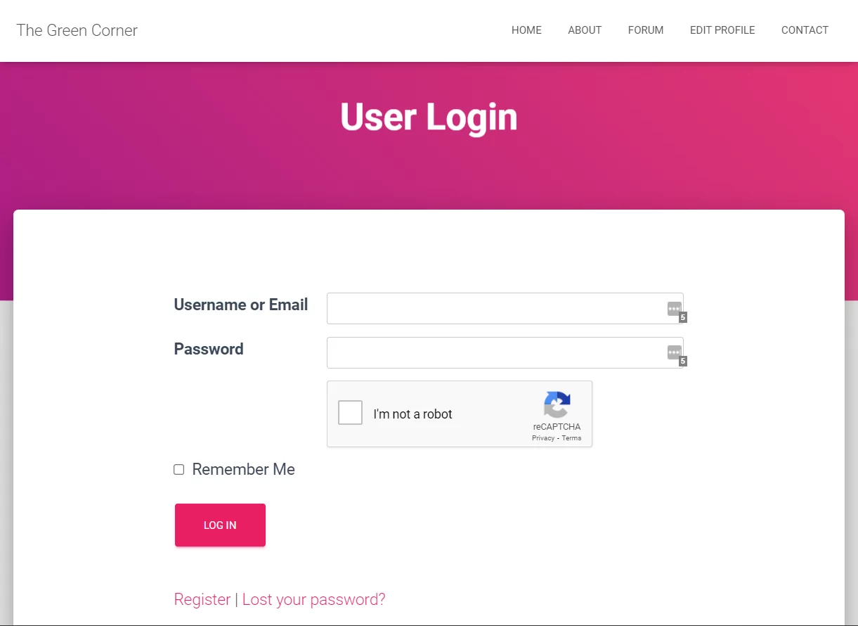 Custom Frontend Login Page