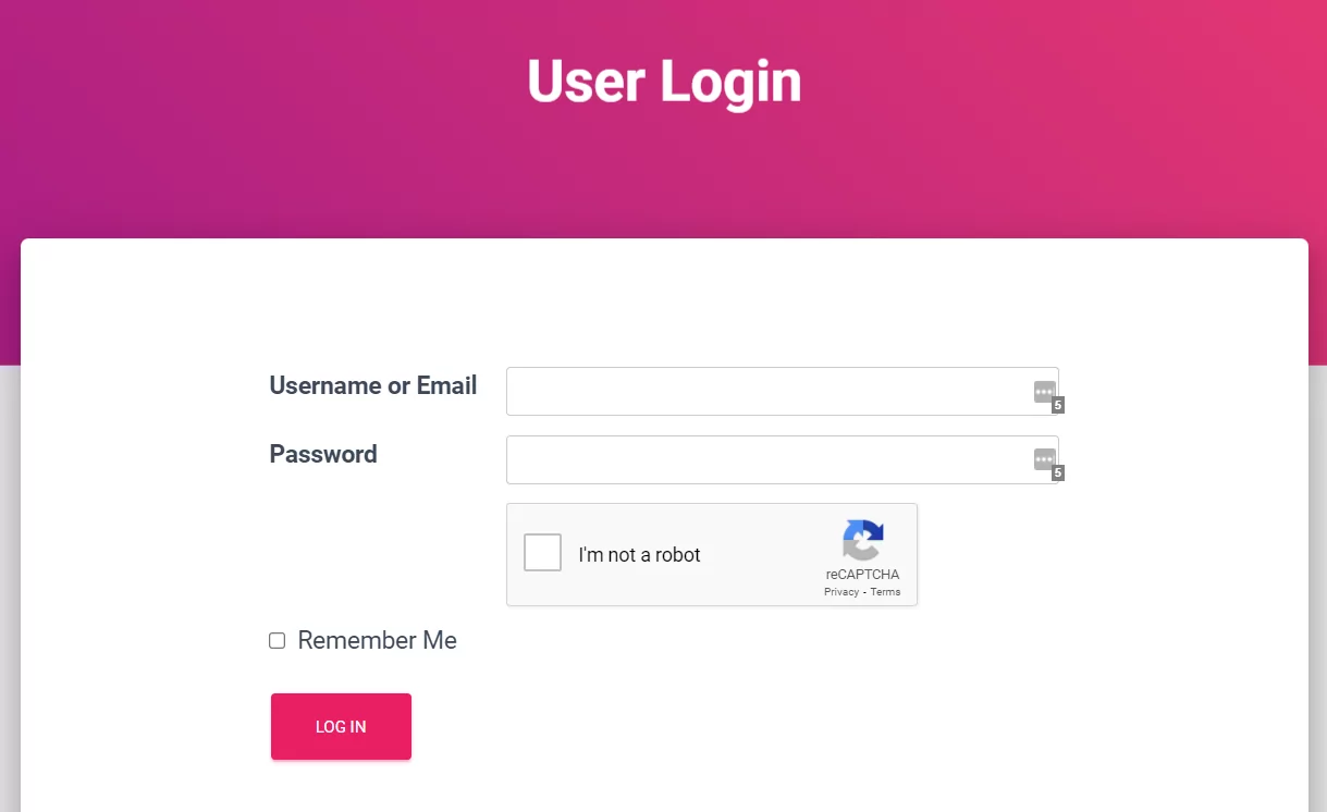 Custom frontend login with recaptcha