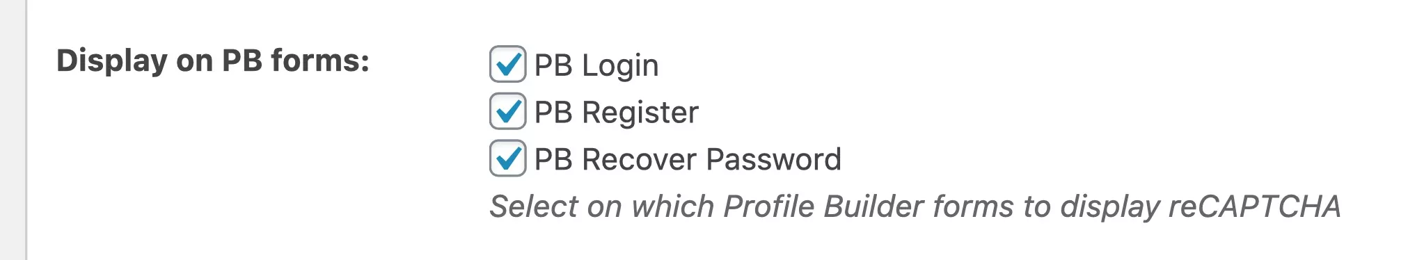 check the PB login option for ReCaptcha
