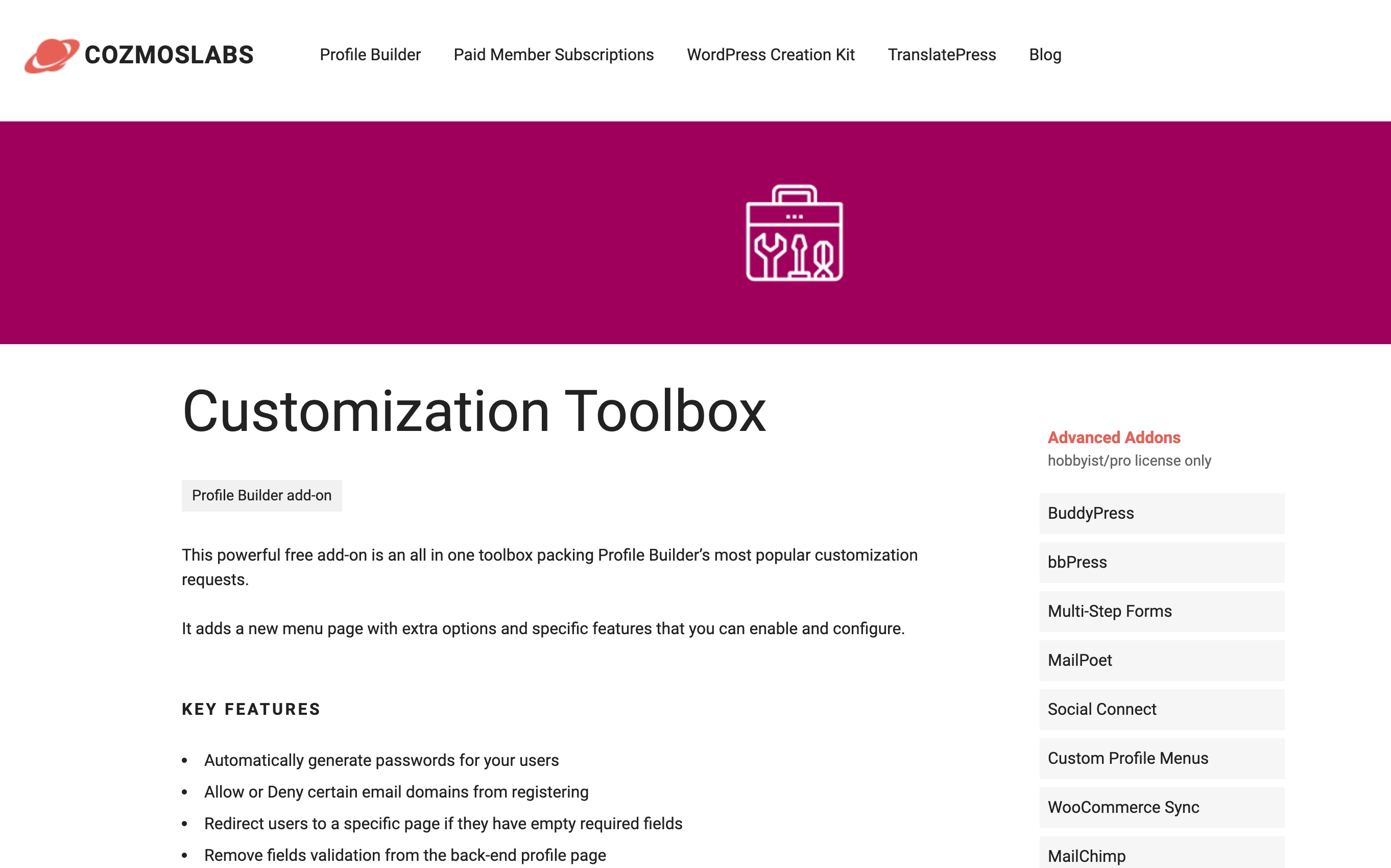 customization toolbox