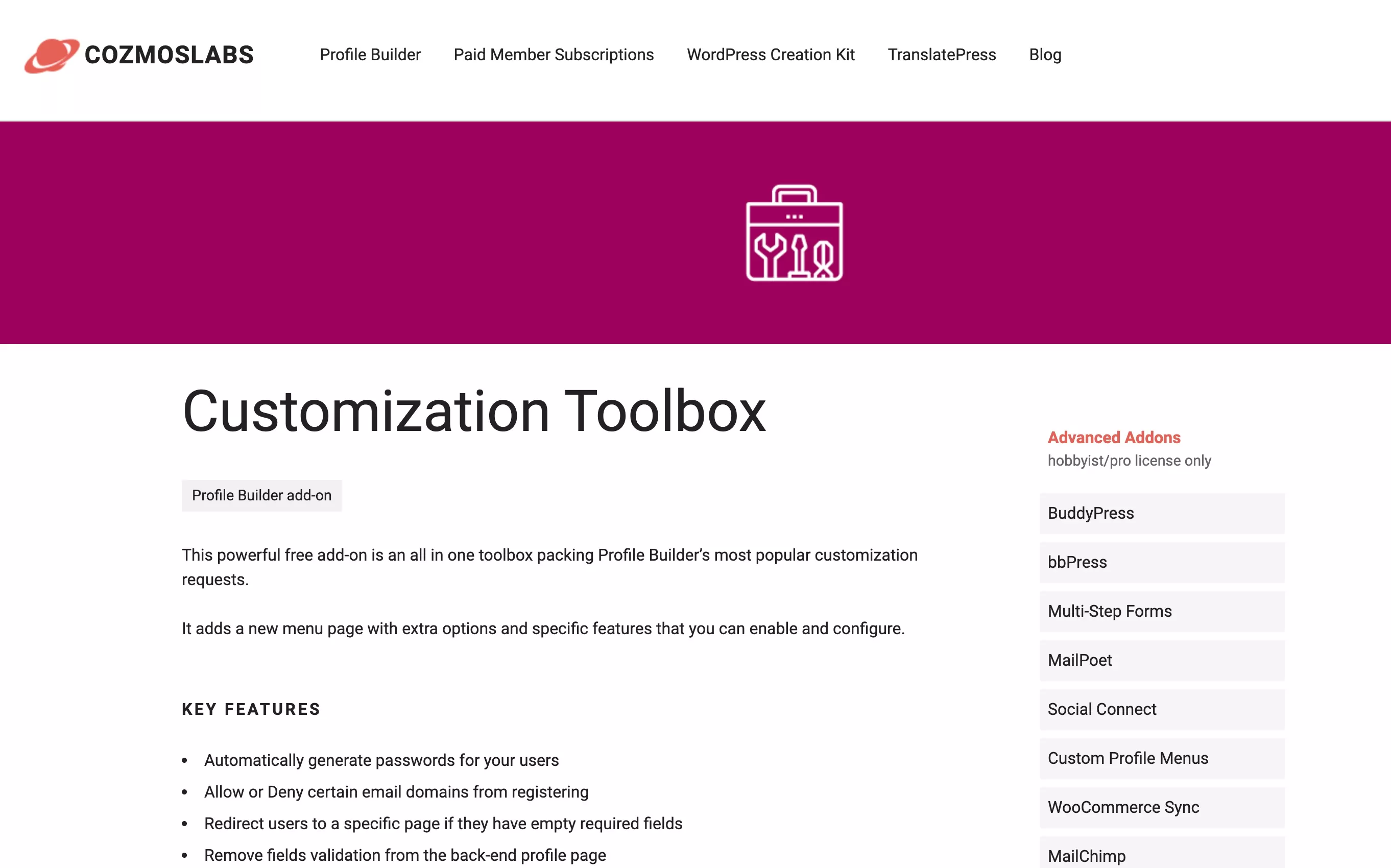 customization toolbox
