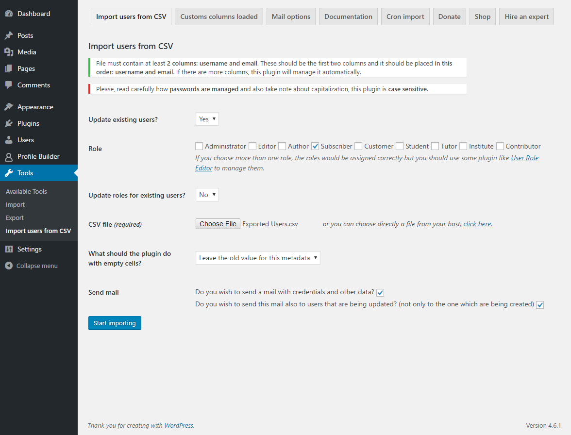 Image showing how to add user to WordPress