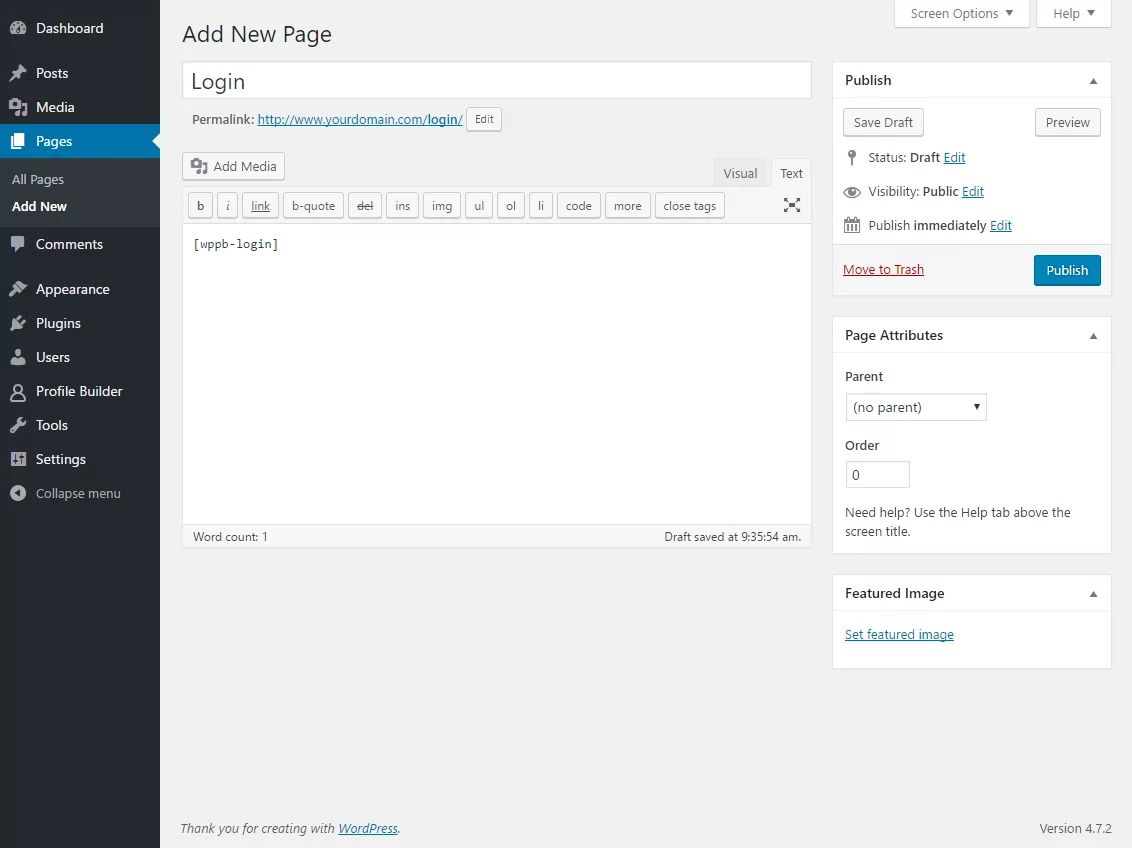 Image showing how to add user to WordPress