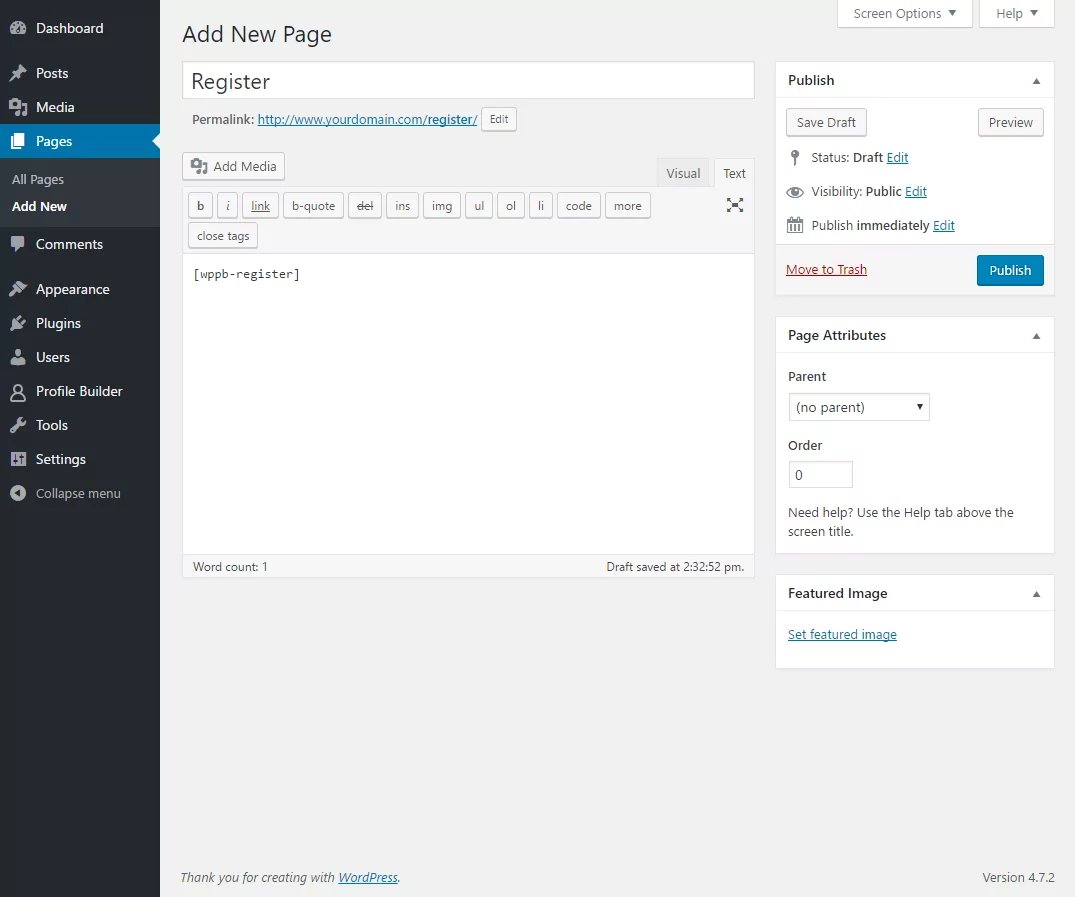 Image showing how to add user to WordPress