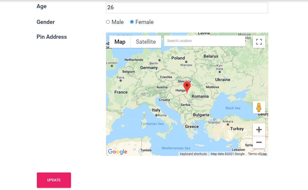 Pin Adress Custom Form Field