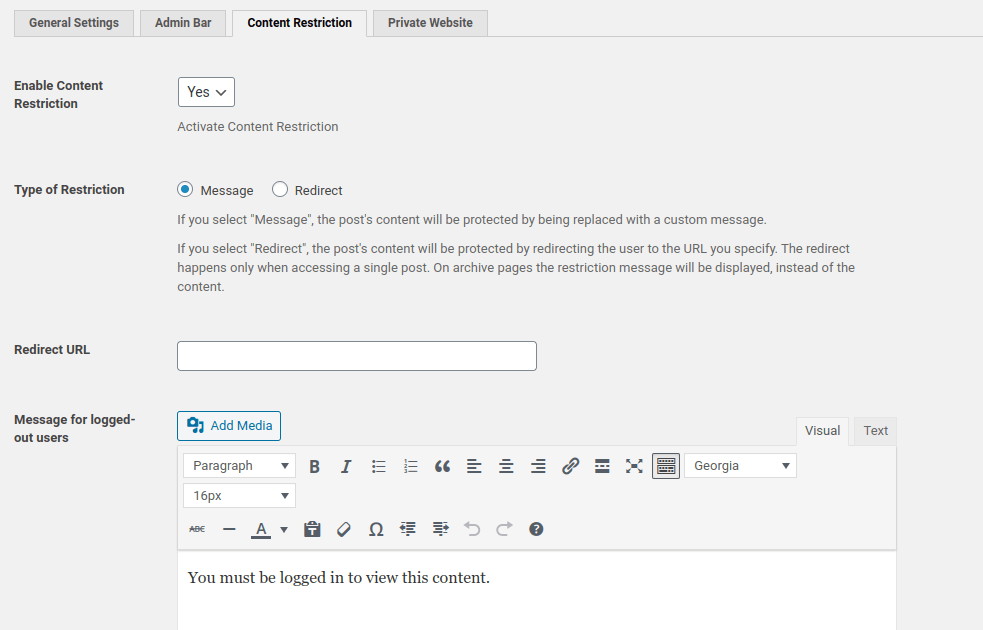 How to enable content restriction