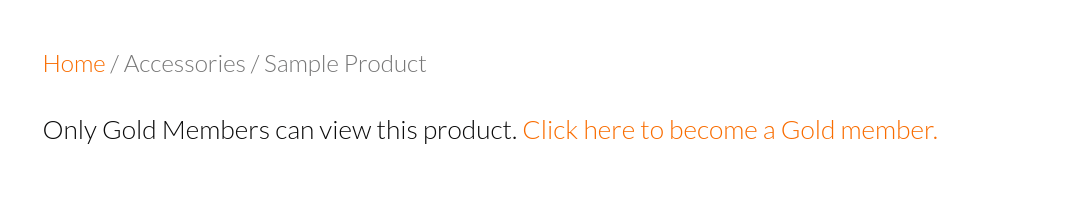 restrict product view front end