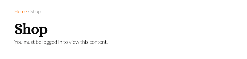 restrict shop page front end