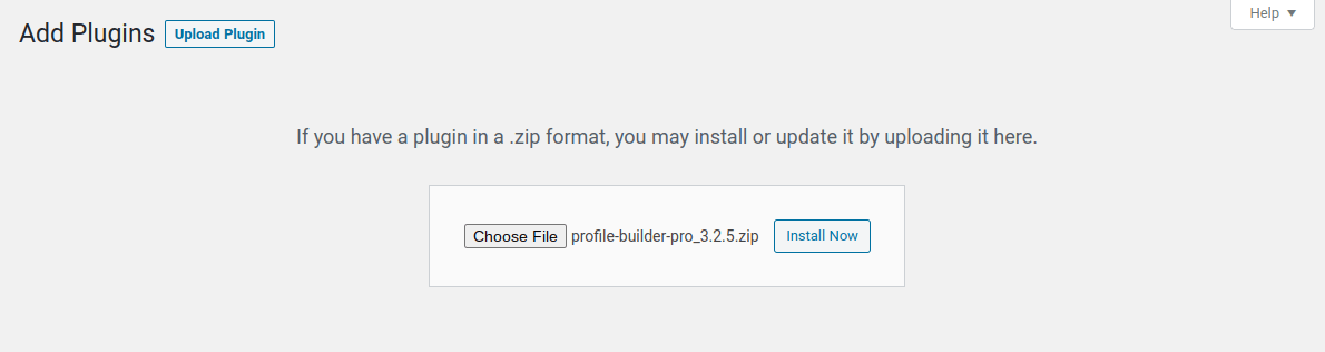 How to upload profile builder pro plugin