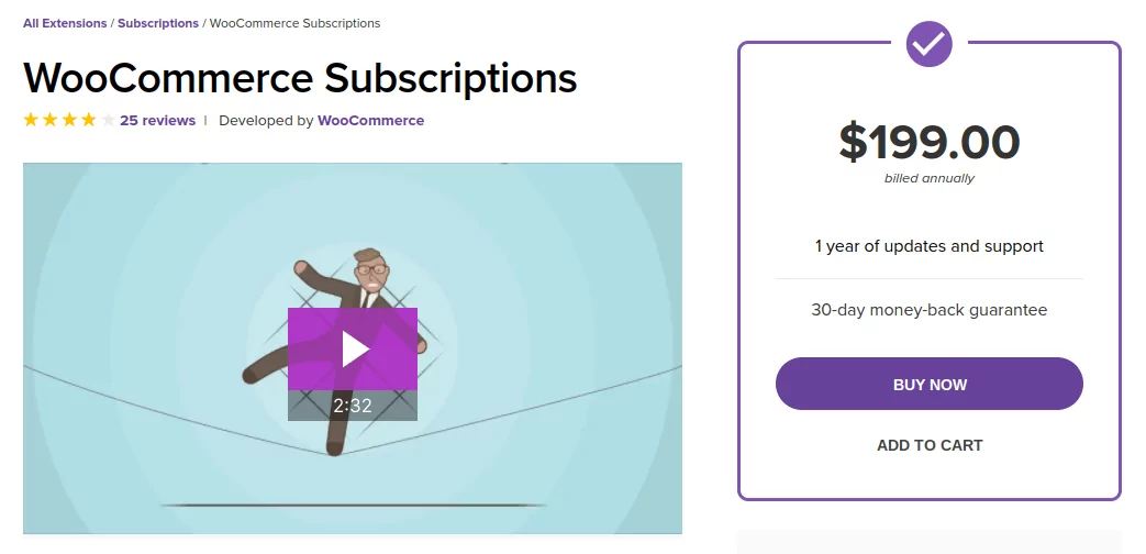 woocommerce subscriptions by woocommerce plugin