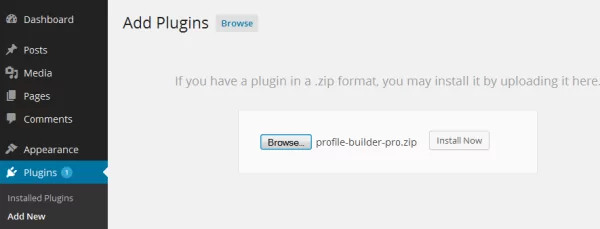 WordPress Add Plugins screen