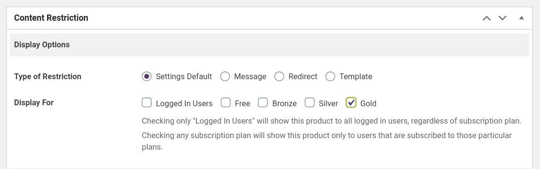woocommerce products content restriction 