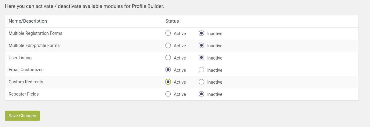 Profile Builder pro email customizer