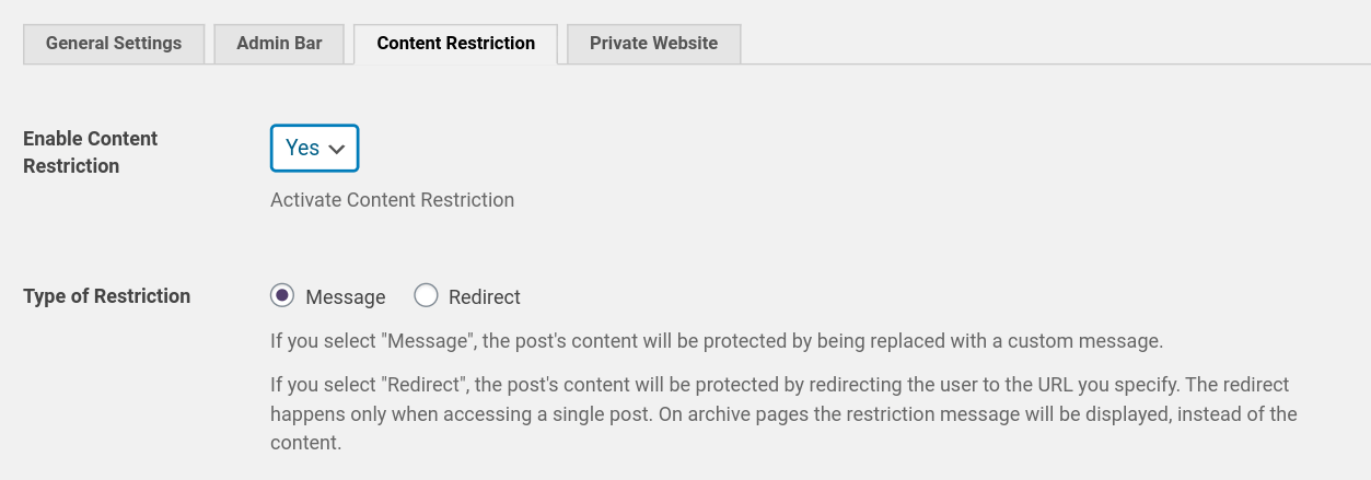 Profile Builder Pro enable content restriction