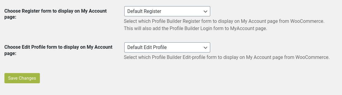 Profile Builder woocommerce integration