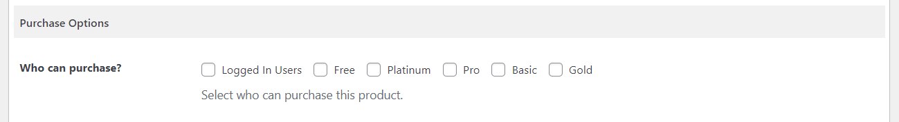 Restricting purchase options