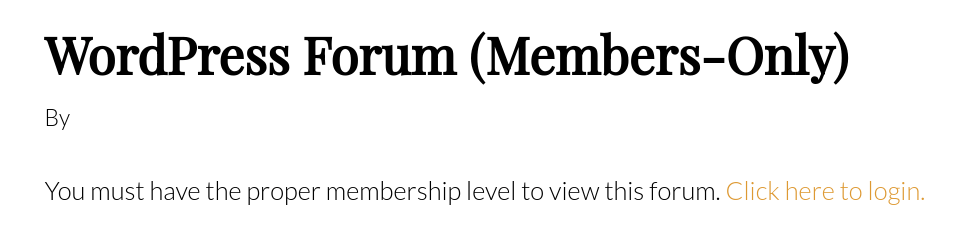 members only forum example