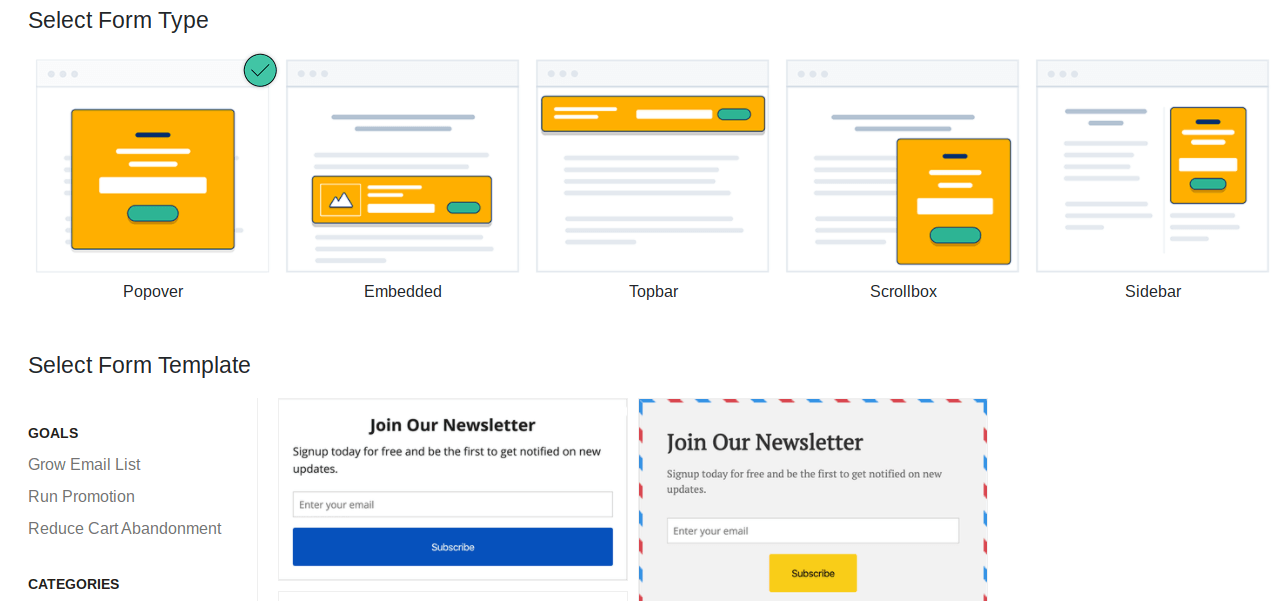 mailchimp forms by mailmunch plugin