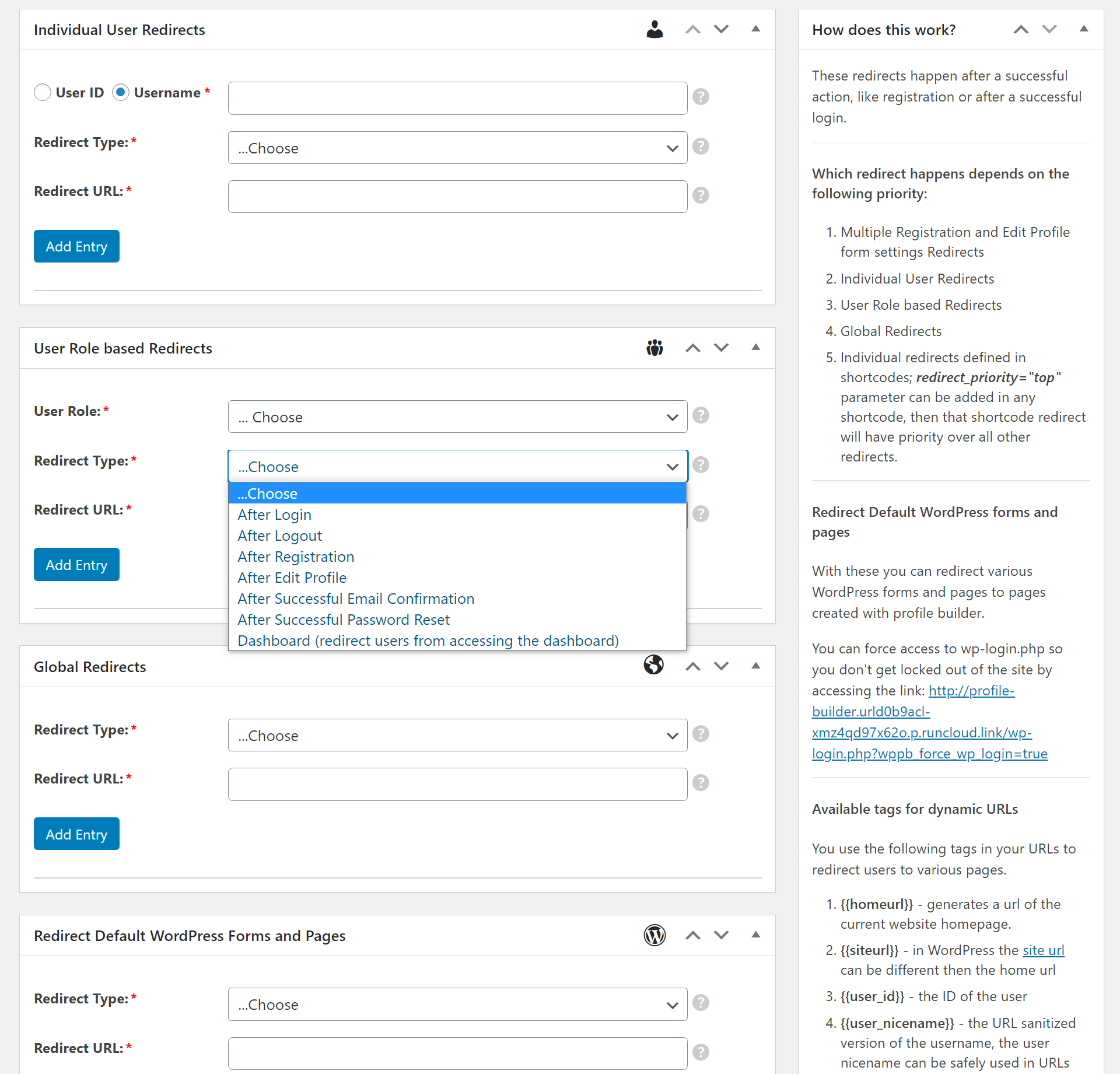 Create custom redirects