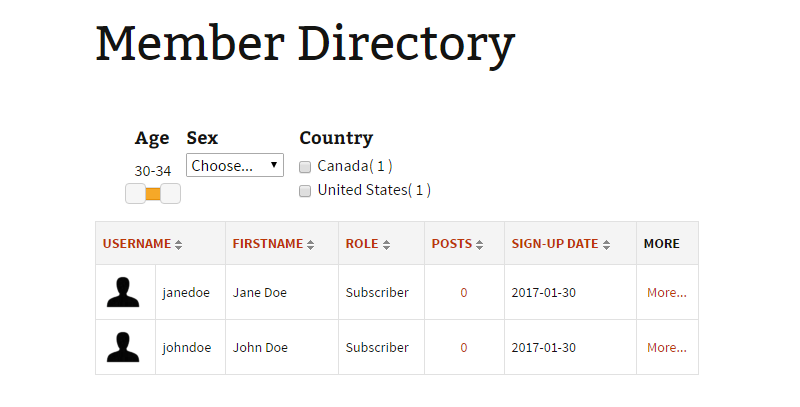 Profile Builder user directory