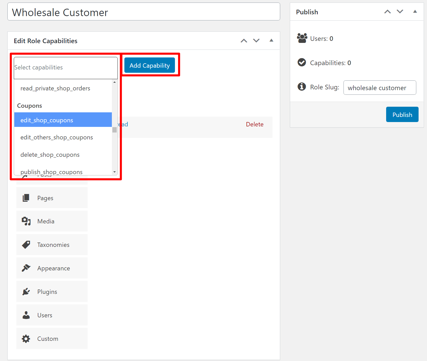 Adding new WooCommerce capabilities