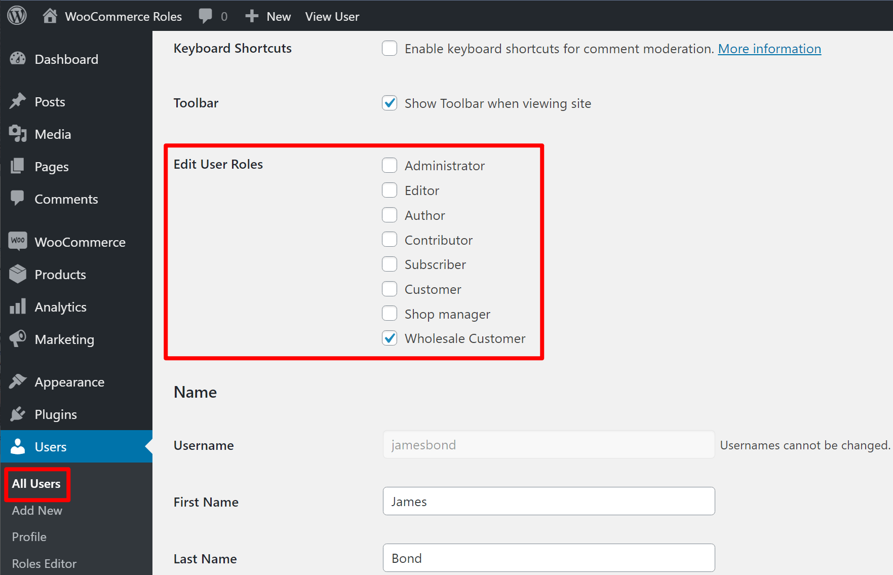 Editing WooCommerce roles