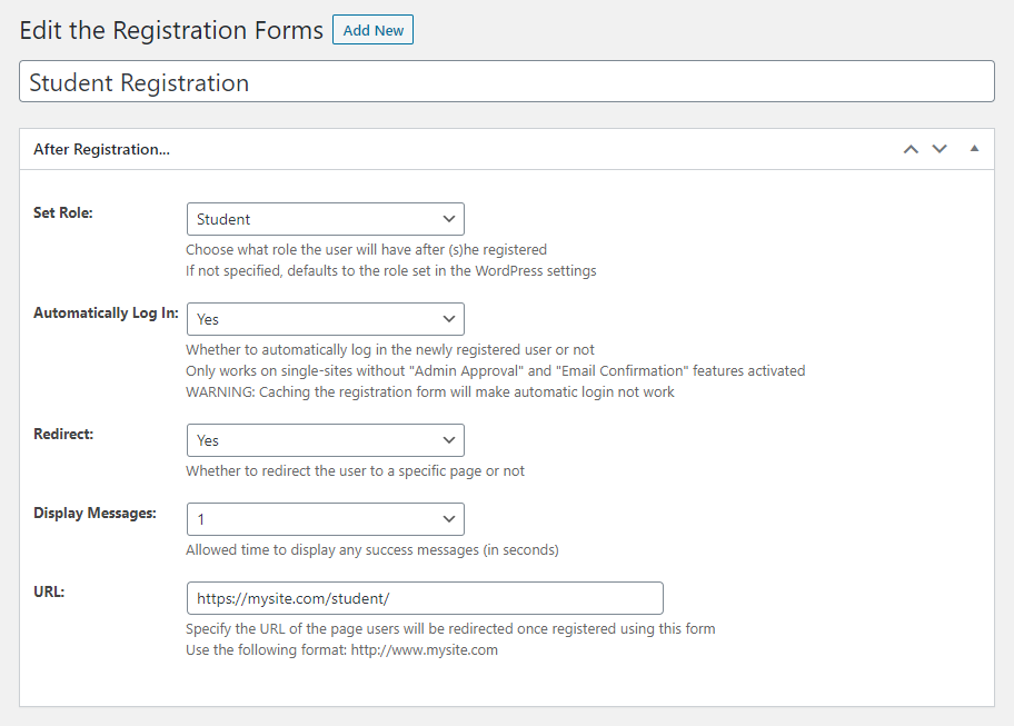 Adding a custom registration form