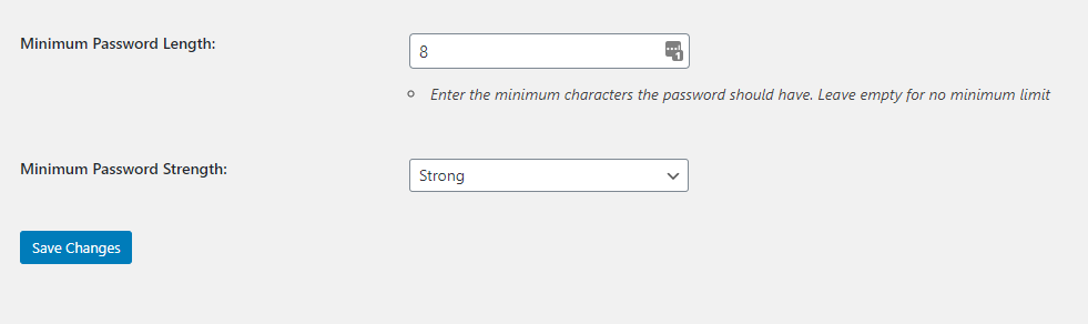 WordPress register page and setting strong passwords