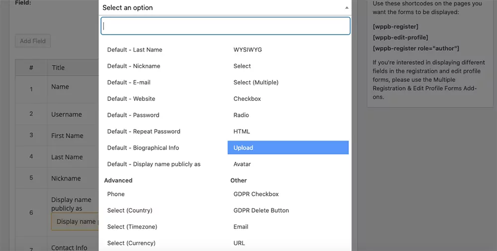 Adding extra fields to the registration form