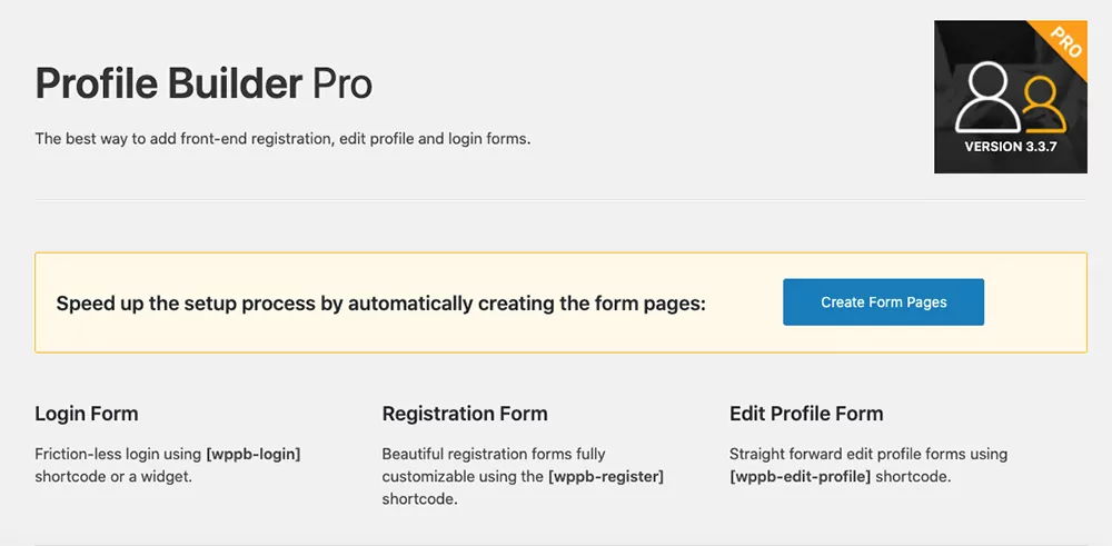 Creating form pages