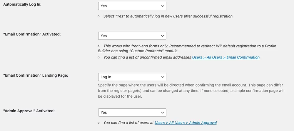Enabling email activation