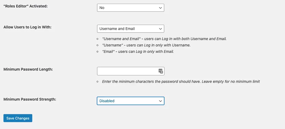 Extra Form Settings