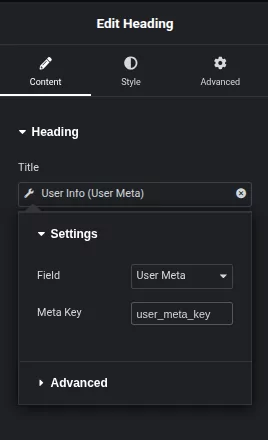 dynamic tags settings