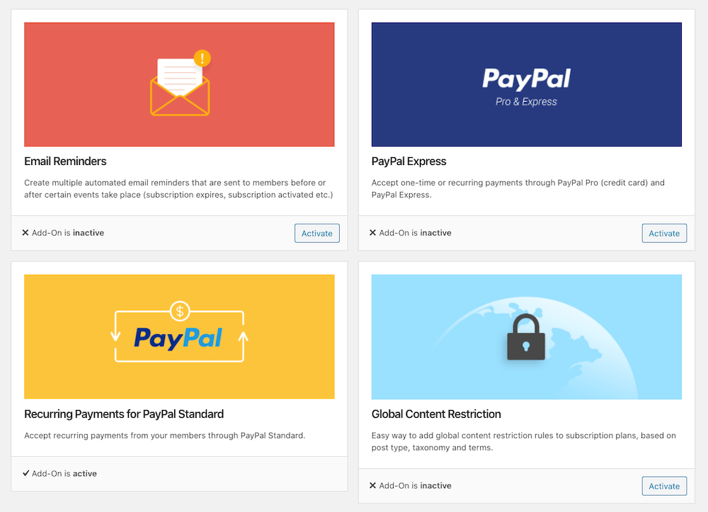 Enabling PayPal Express And Recurring Payments - WordPress payment plugins add ons