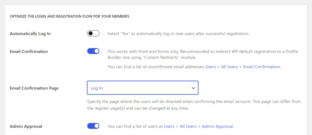 Enabling email activation