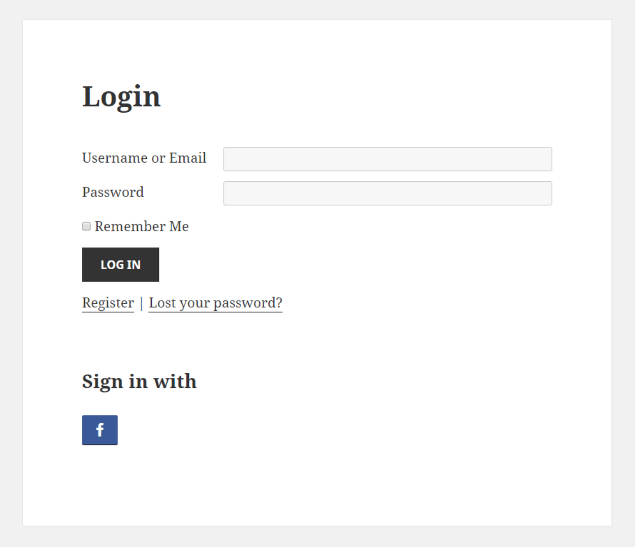 WooCommerce login page with social login
