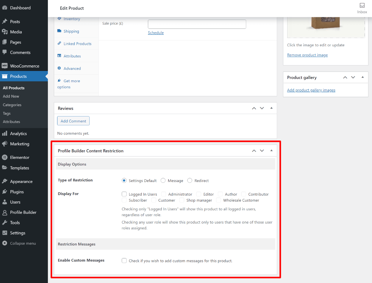 WooCommerce content restriction