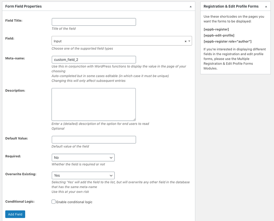 Adding new field to registration form