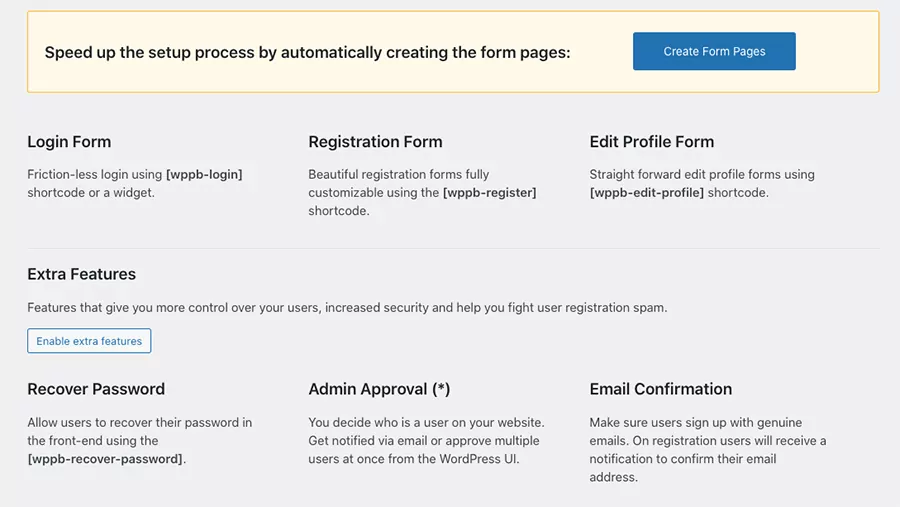 Creating form pages