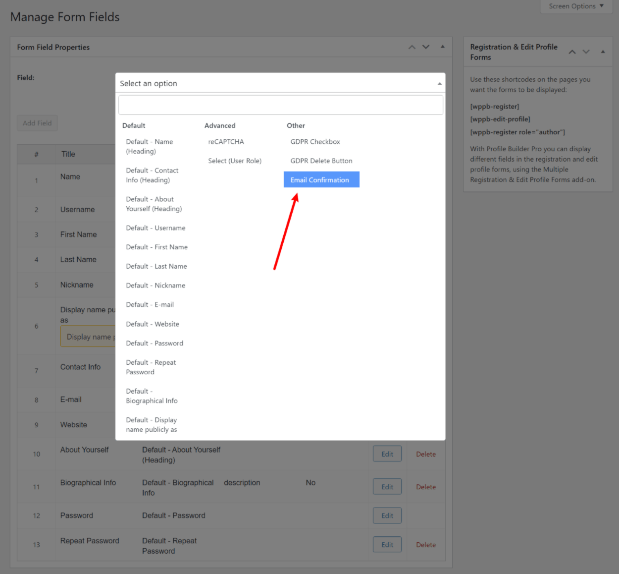 Adding an email confirm field to the WordPress registration form