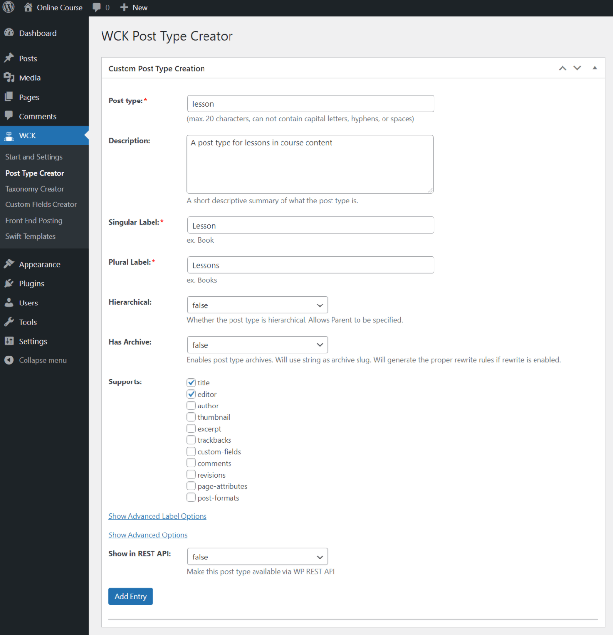 Creating custom post type