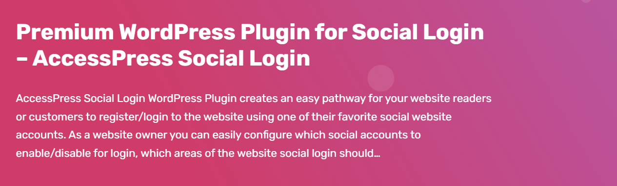 AccessPress Social Login