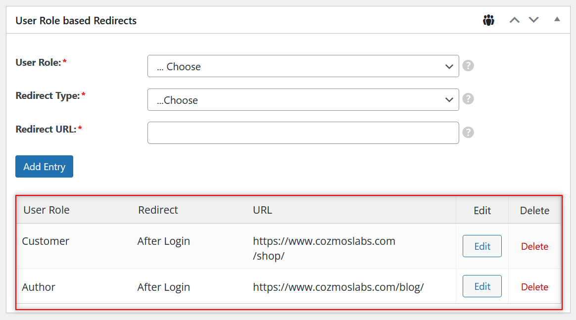 Check all redirects created