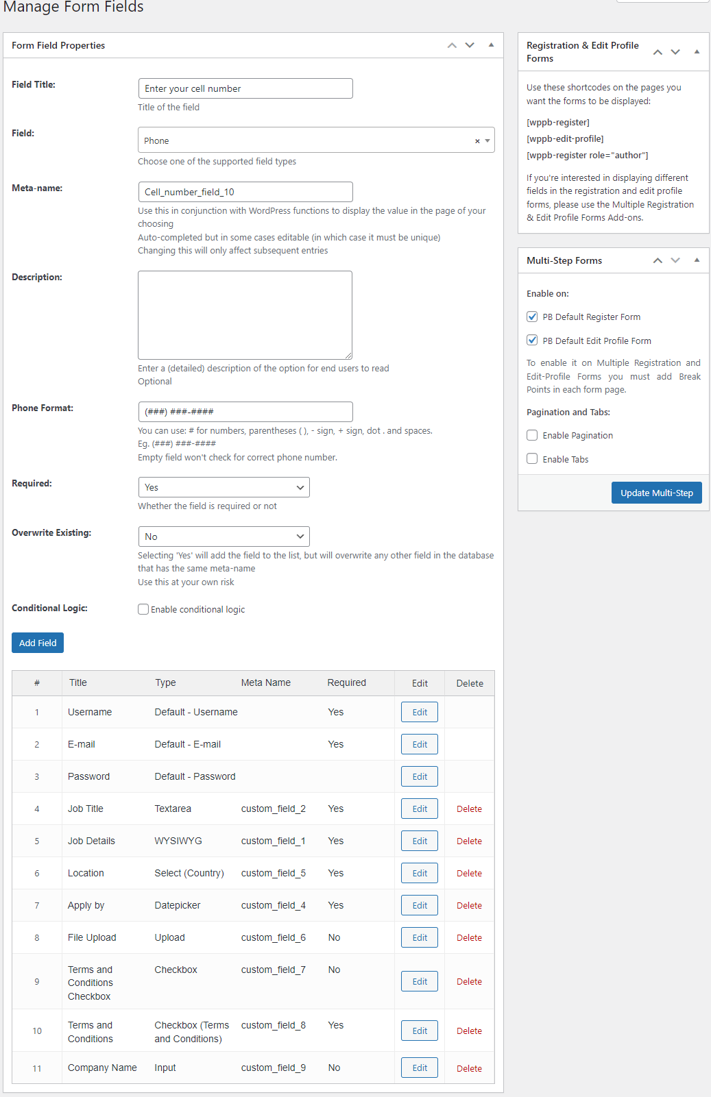 Setting Up WordPress Event Registration Form Fields